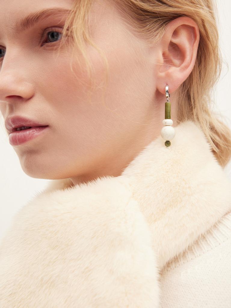 Серьги из нефрита и кахолонга