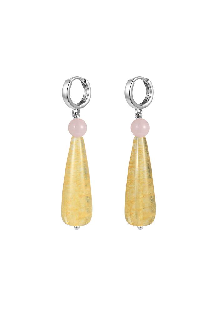 Серьги из цитрина и кварца розовые