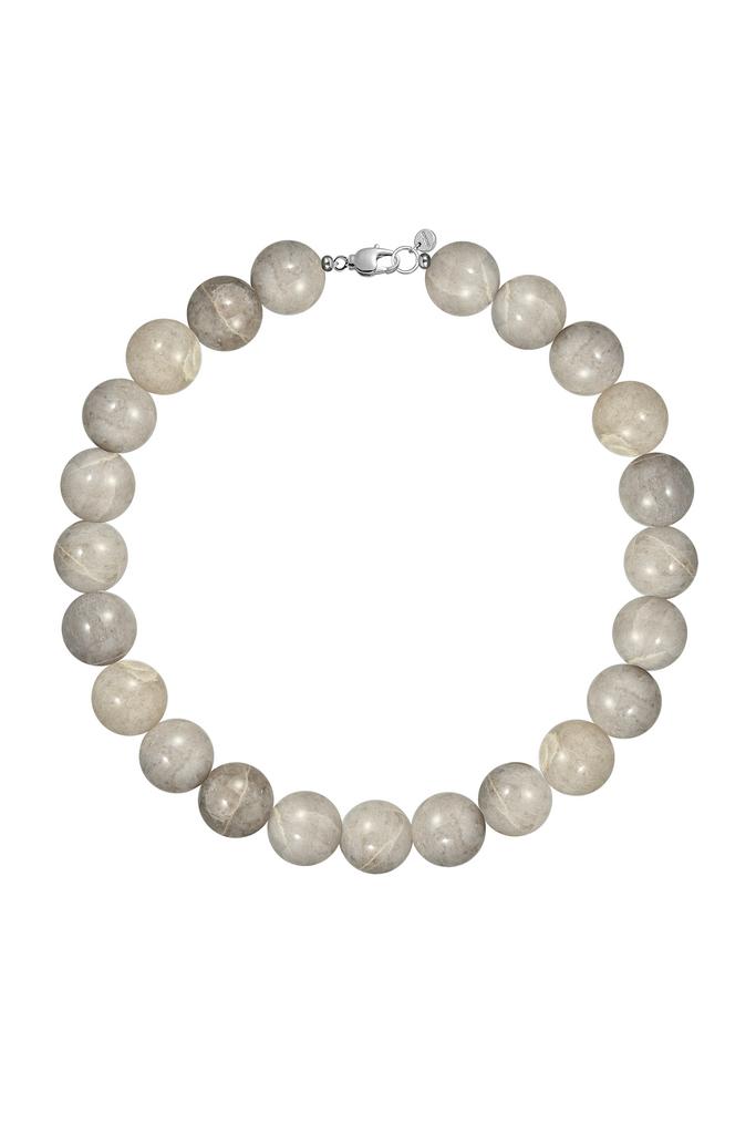 Бусы из серого нефрита