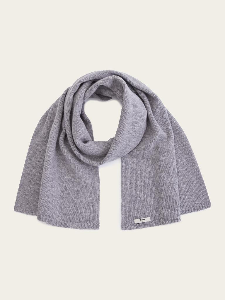 Шарф из шерсти мериноса и кашемира графитового цвета