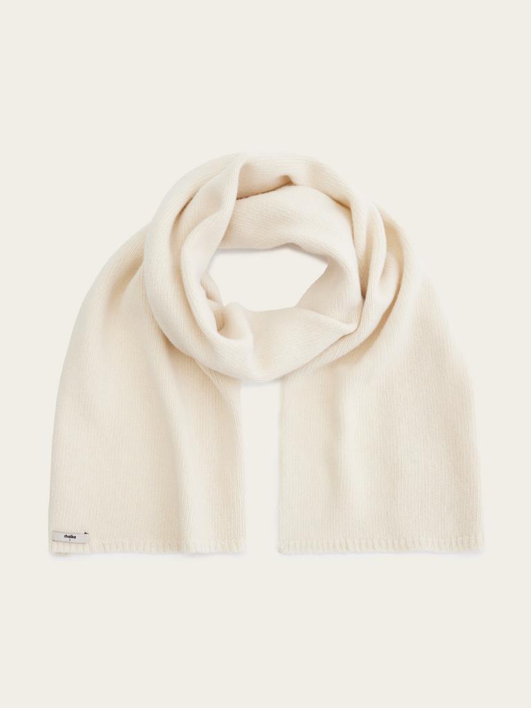 Шарф из шерсти мериноса и кашемира молочгого цвета