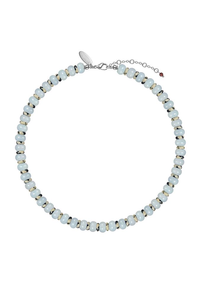 Бусы из кварца, турмалина и граната