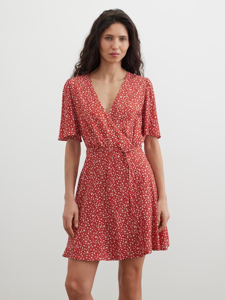 Платье мини в цветочек