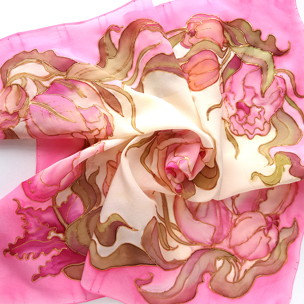 Платок "Тюльпаны в золоте"