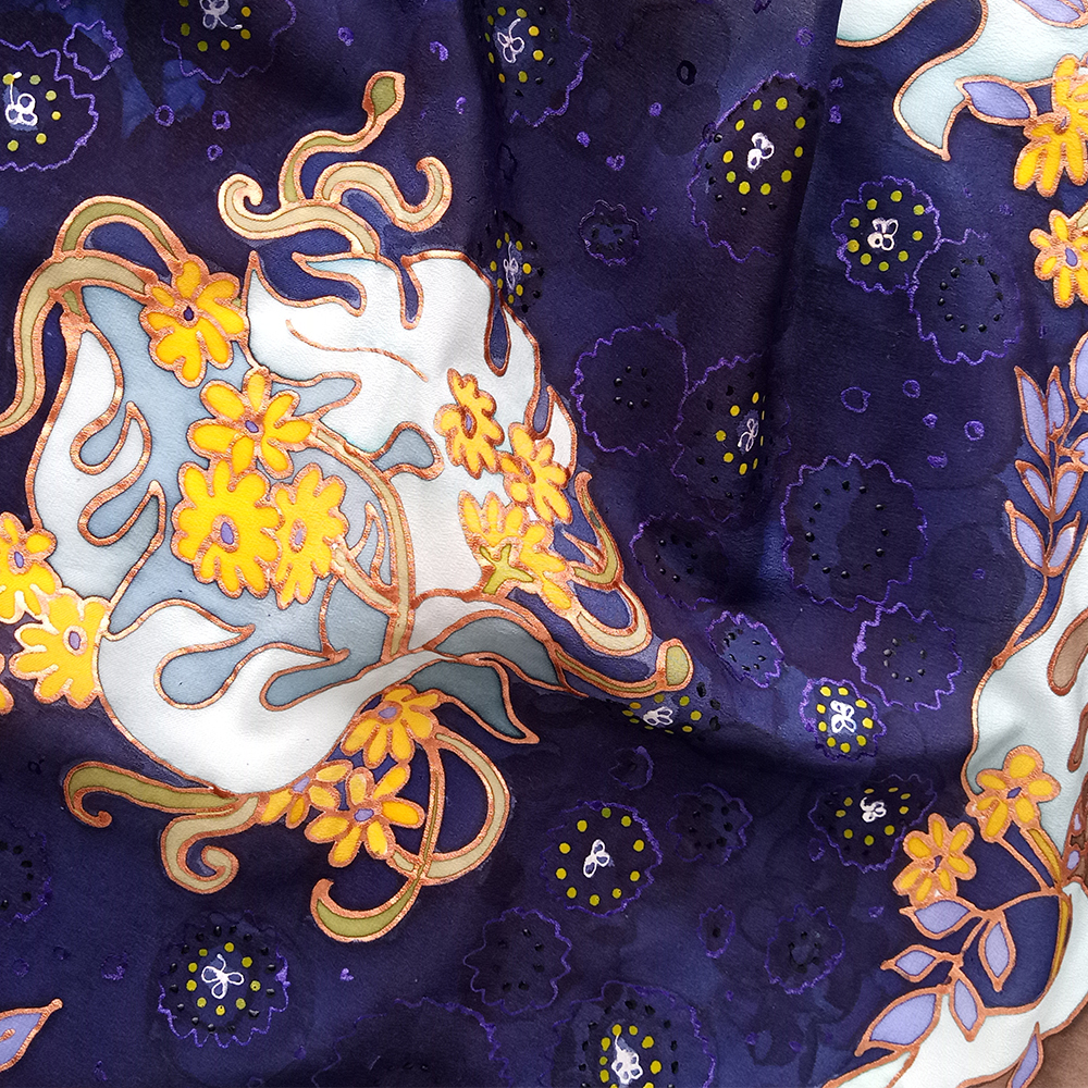 Платок "Ночные крокусы"