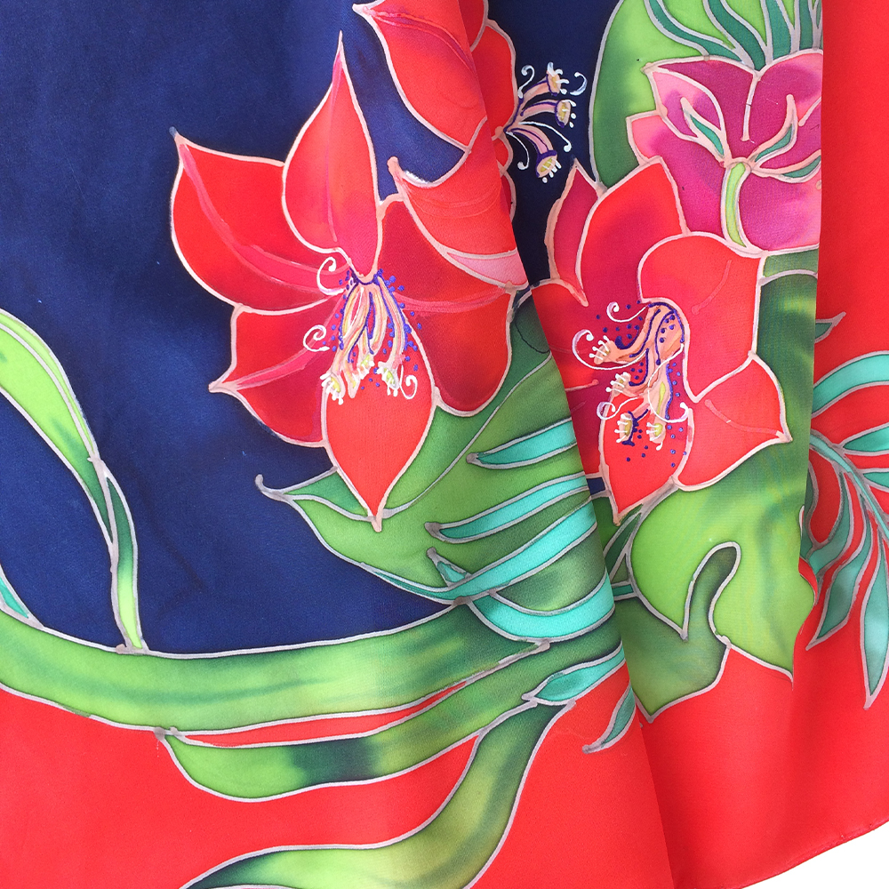 Шёлковый платок "Королевский красный"