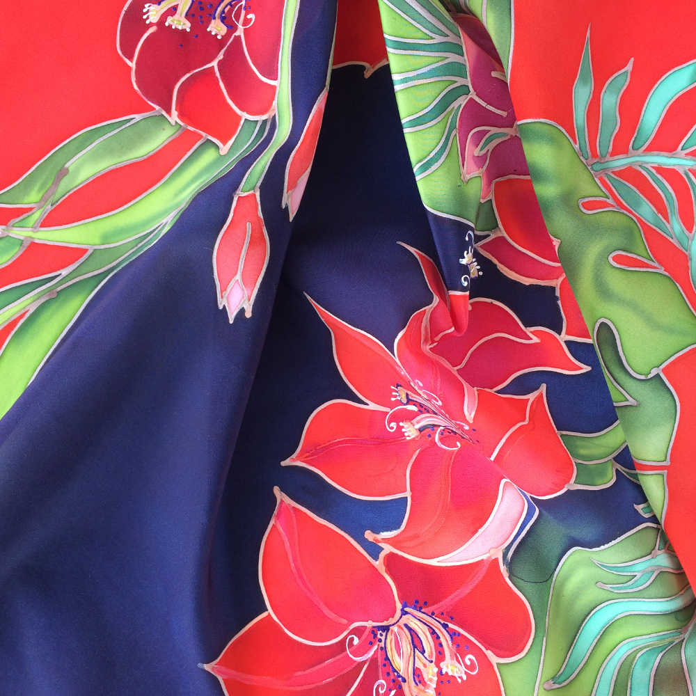 Шёлковый платок "Королевский красный"