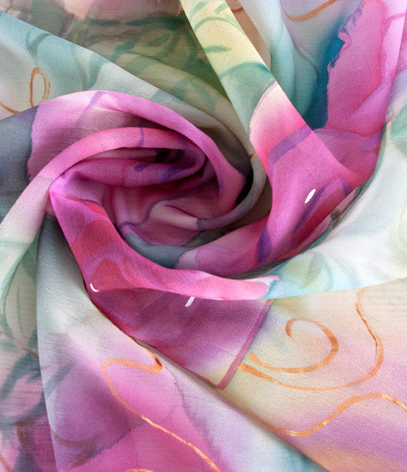 Шёлковый платок ручной работы РОЗЫ