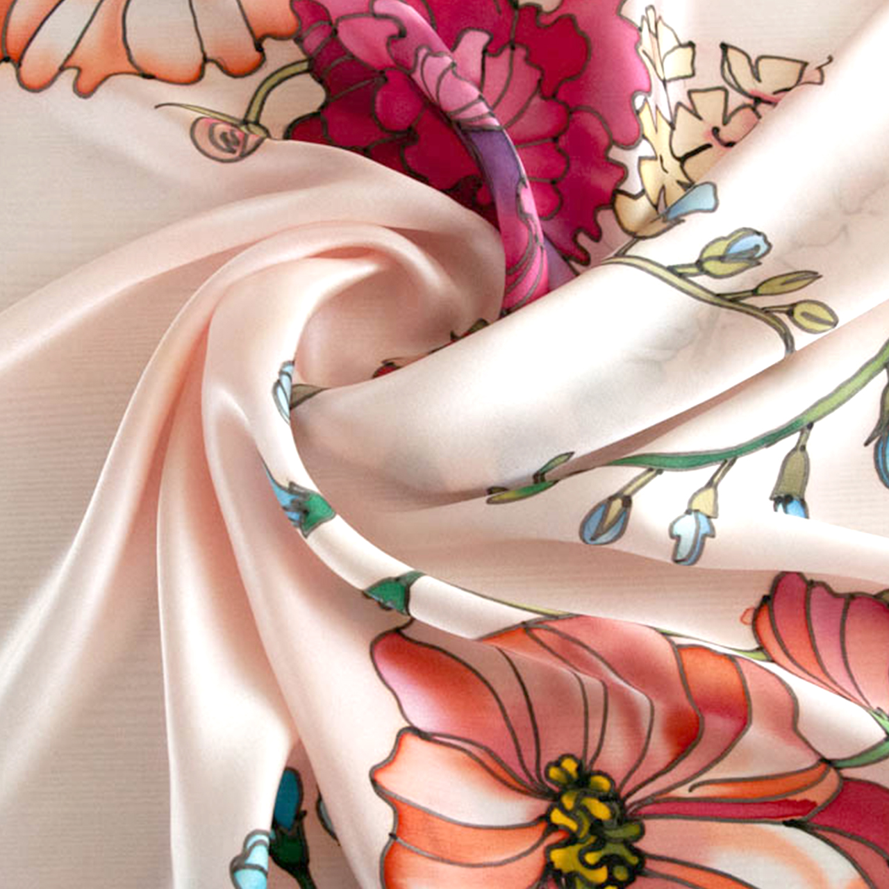 Шёлковый платок "Весенний сон"