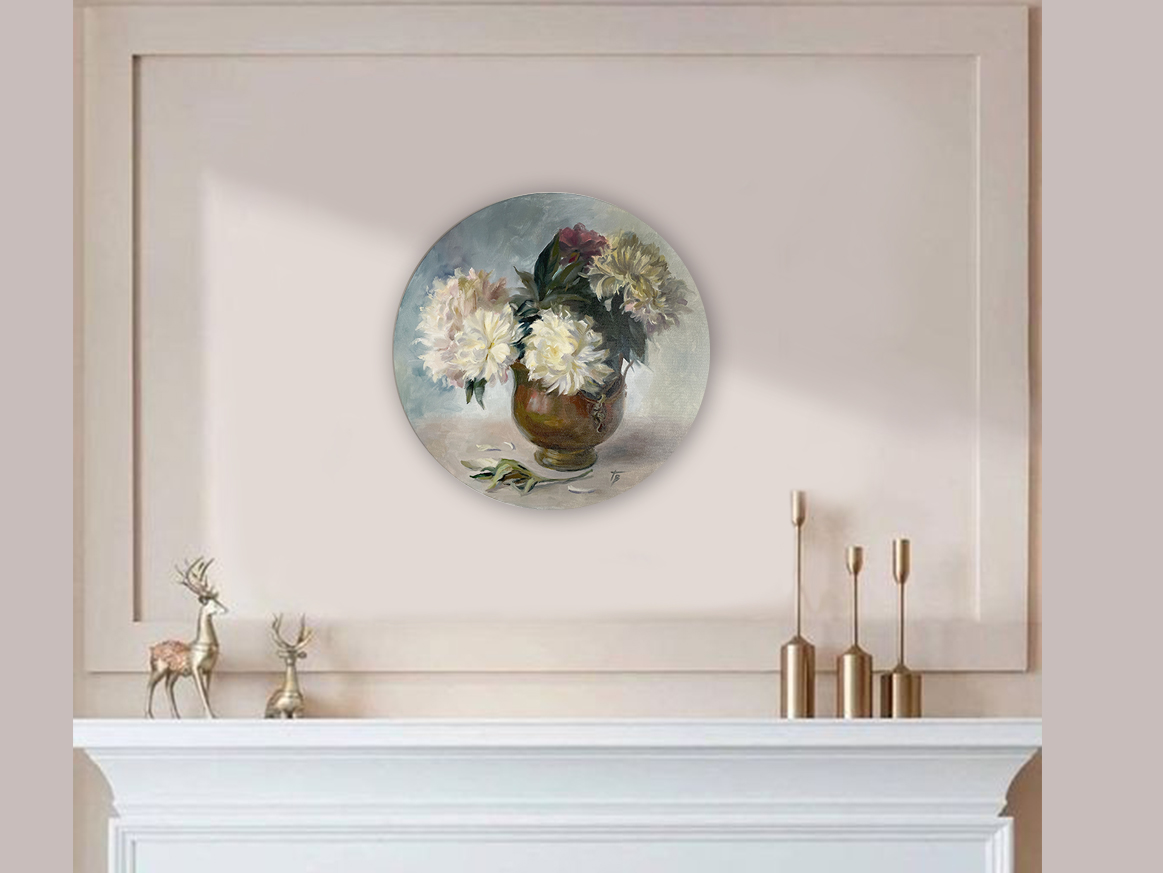 Букет пионов в зольнике