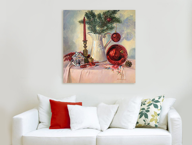 Натюрморт с красным шарами