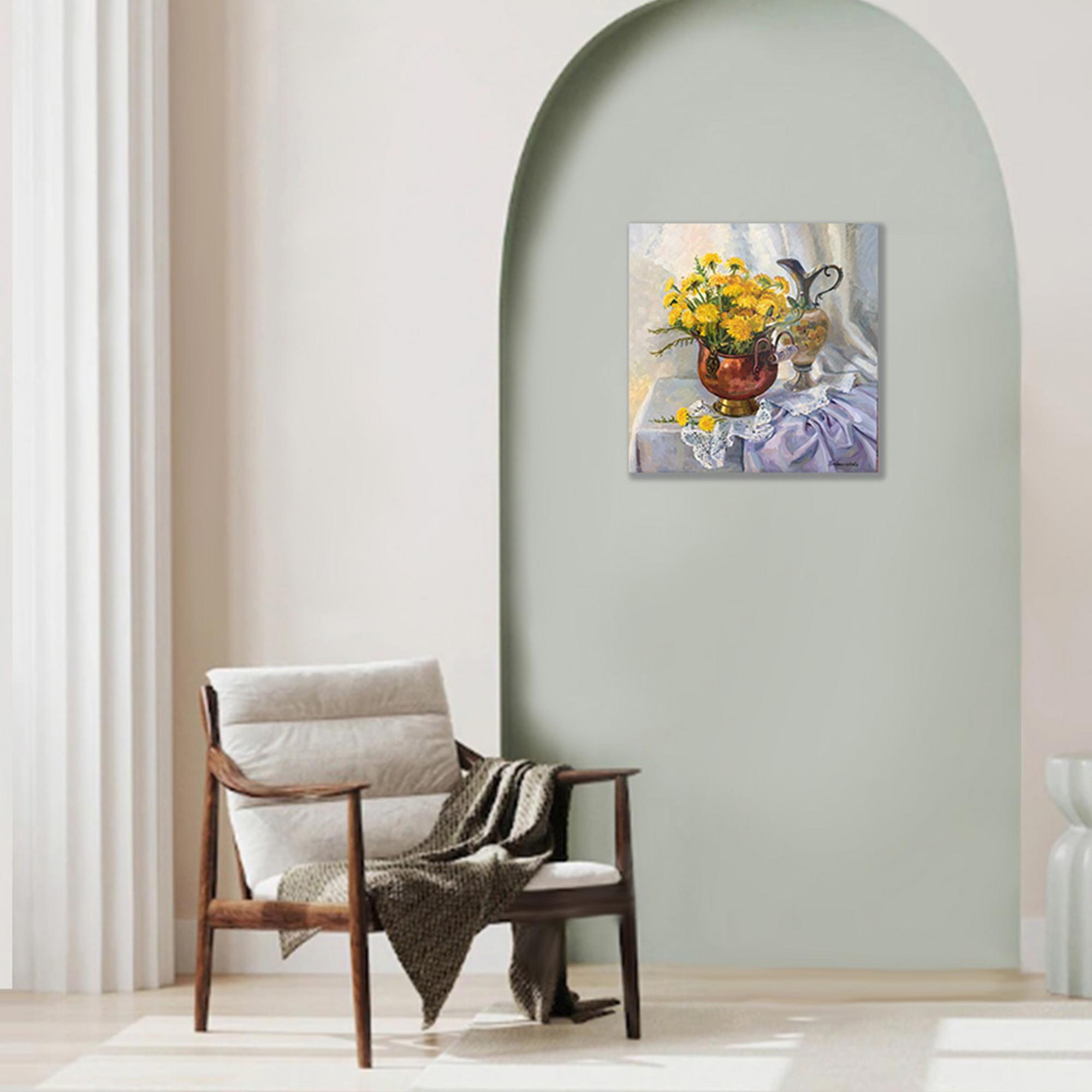 Картина  маслом Солнышки