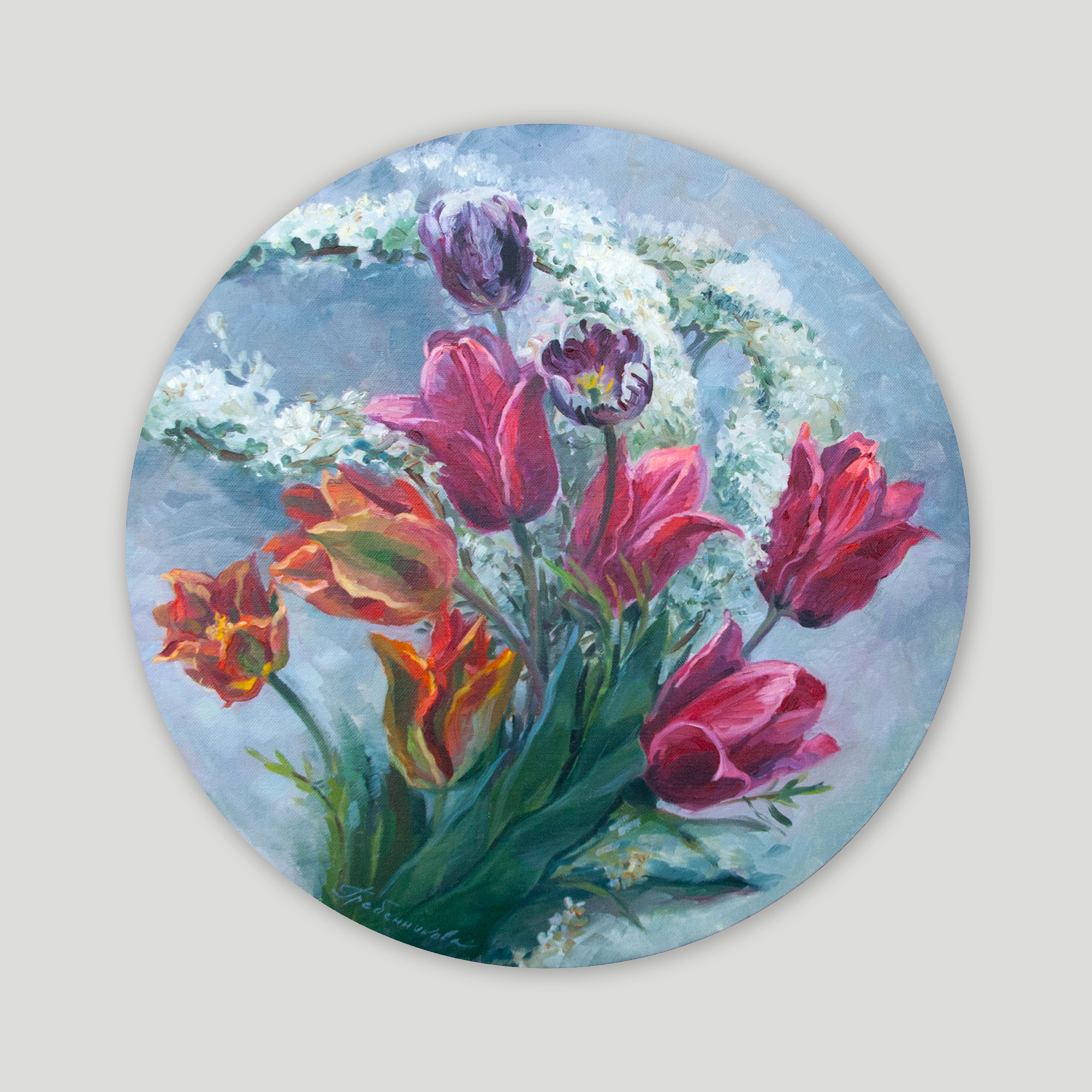 Картина Тюльпаны и спирея