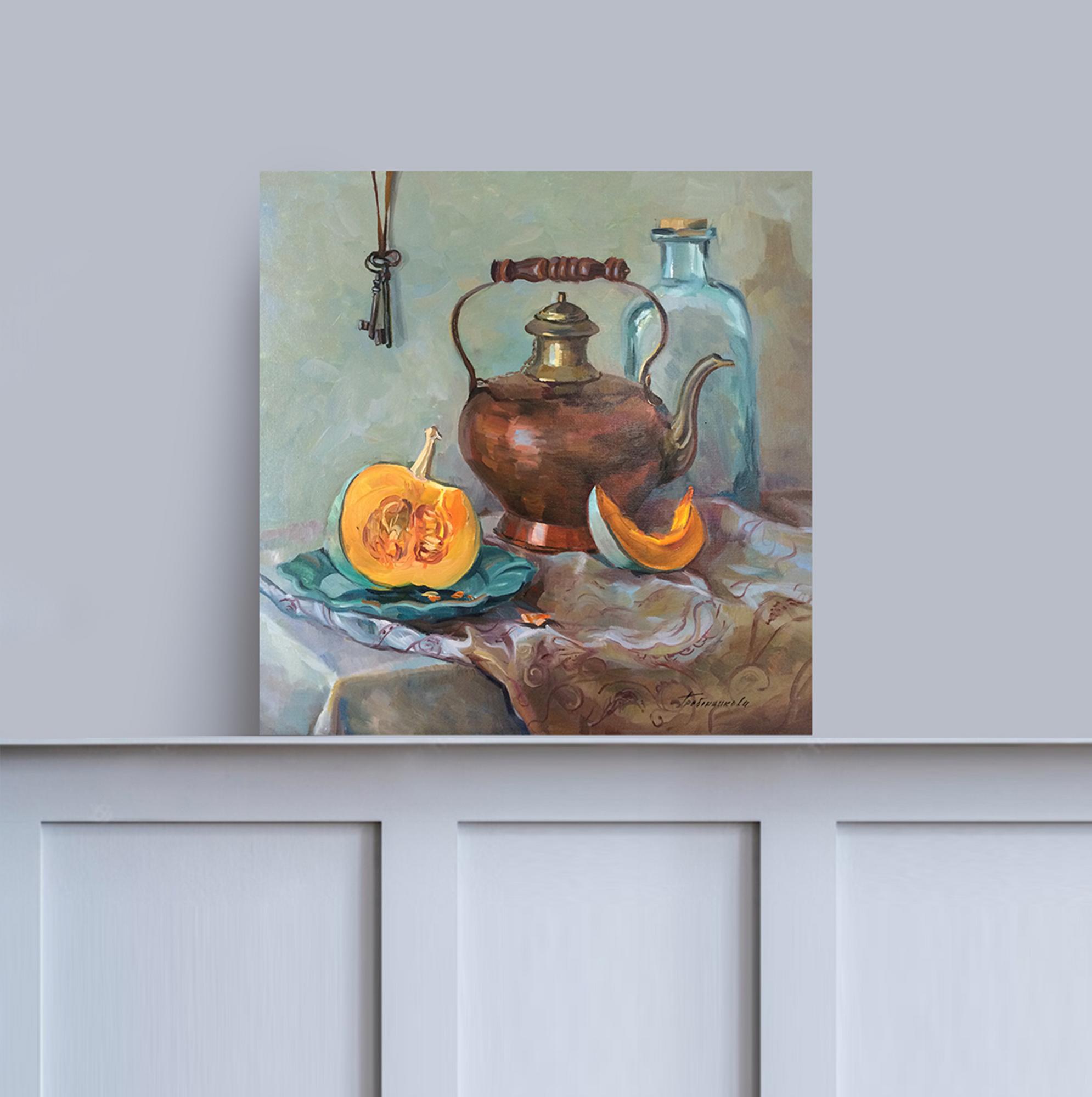 Картина Натюрморт с ключами и медным чайником