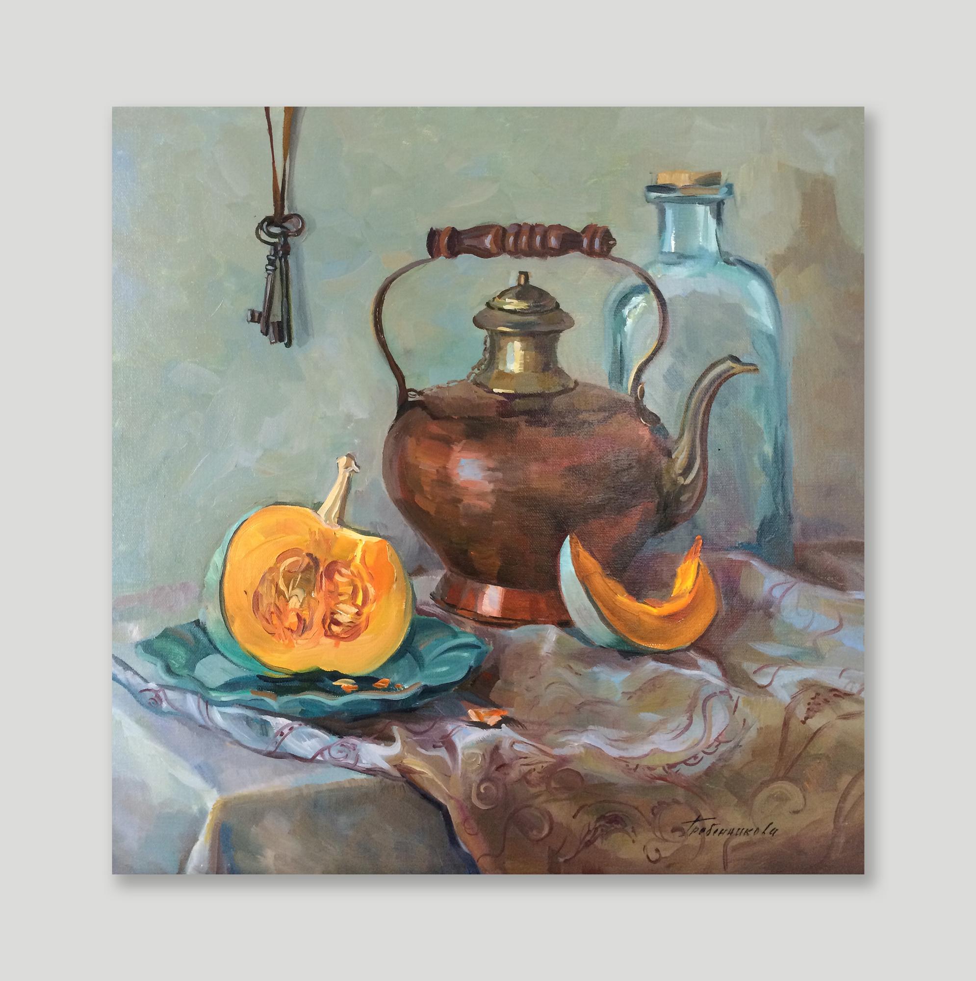 Картина Натюрморт с ключами и медным чайником