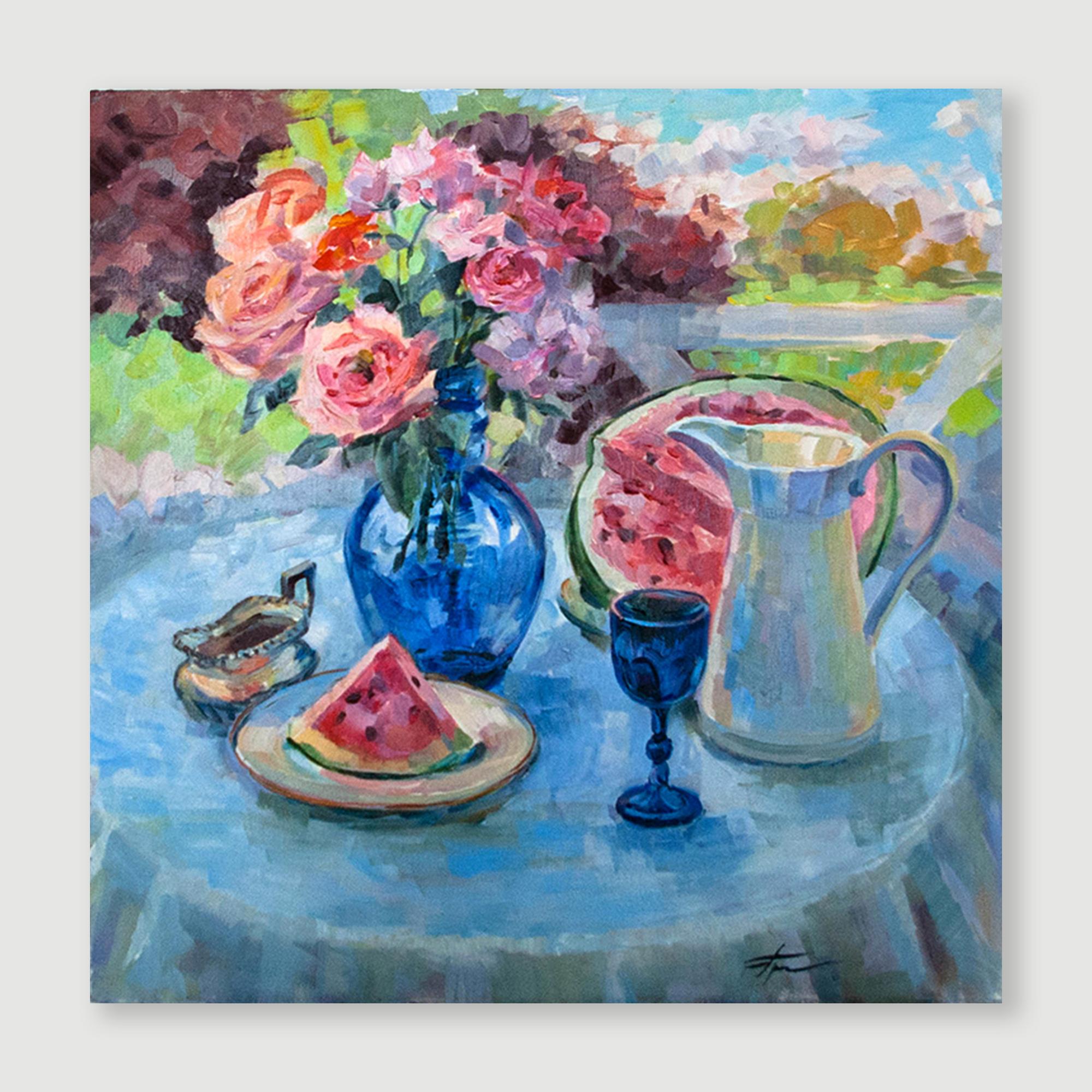 Картина Август. Натюрморт на террасе