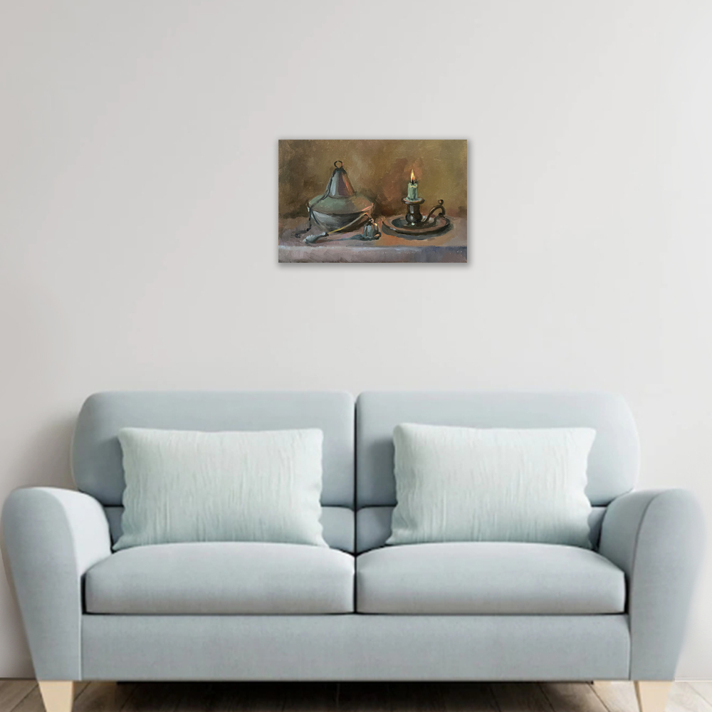 Натюрморт с горящей свечой