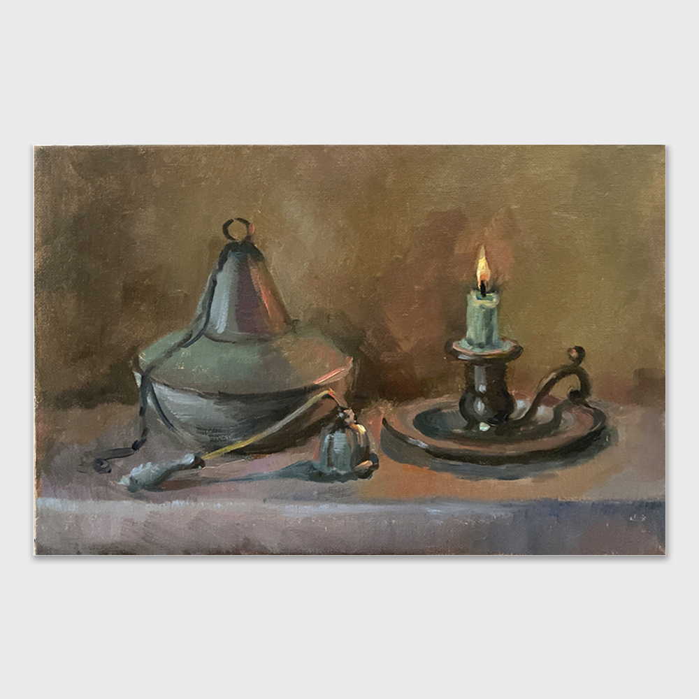 Натюрморт с горящей свечой
