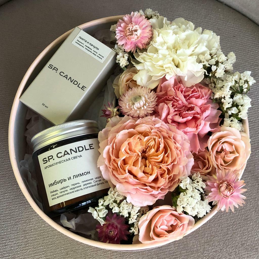 Цветочная коробочка со свечой и диффузором