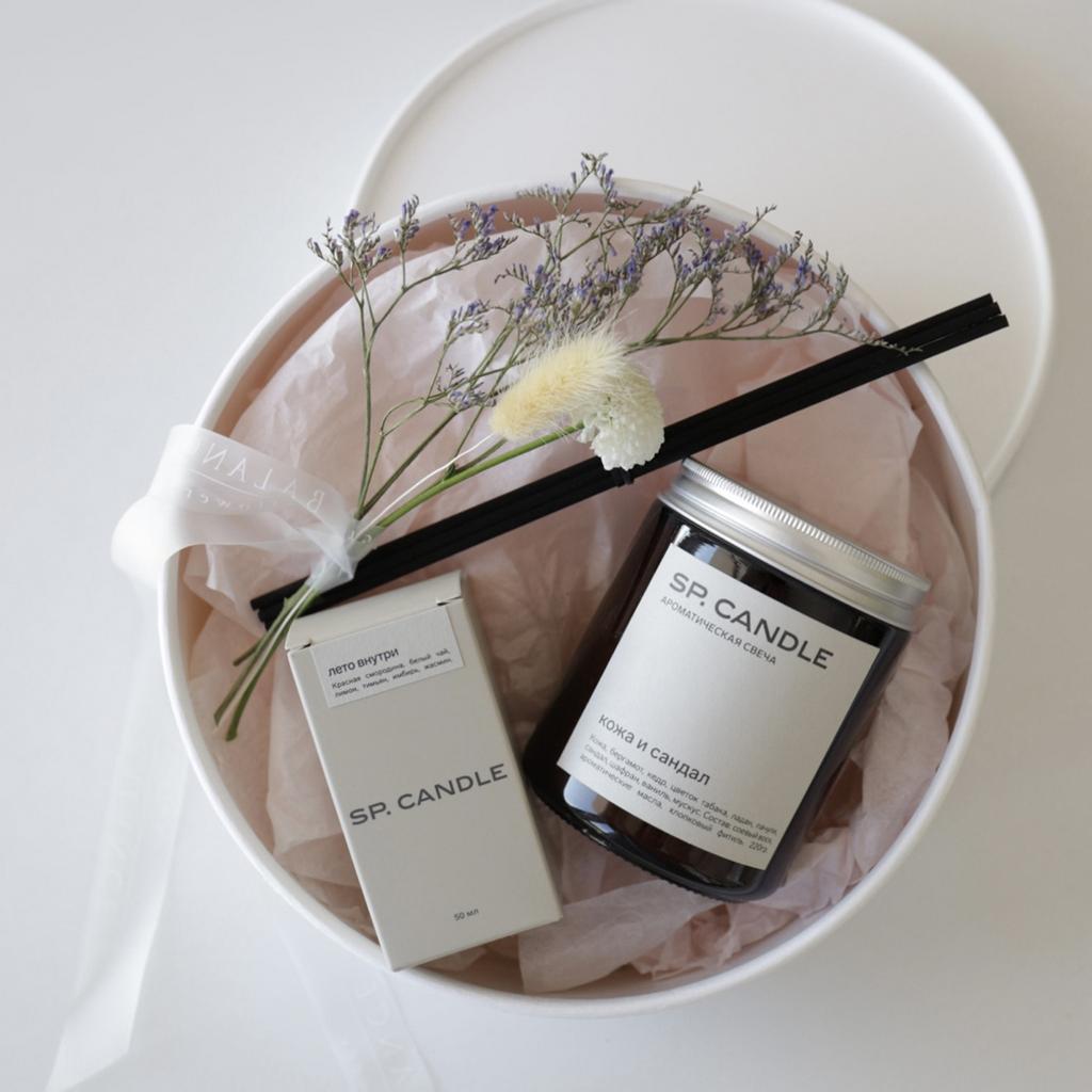Подарочный набор с аромасвечой и диффузором