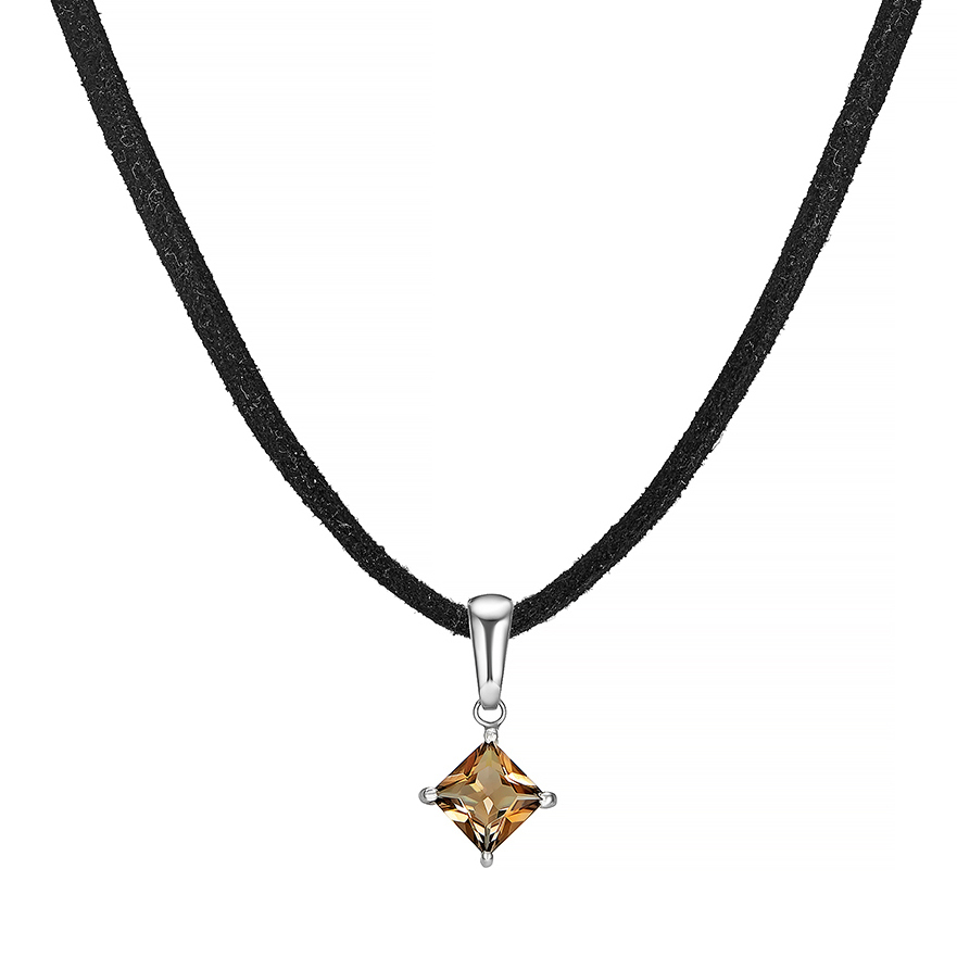 чокер Smoky Topaz Square Cut | Smoky