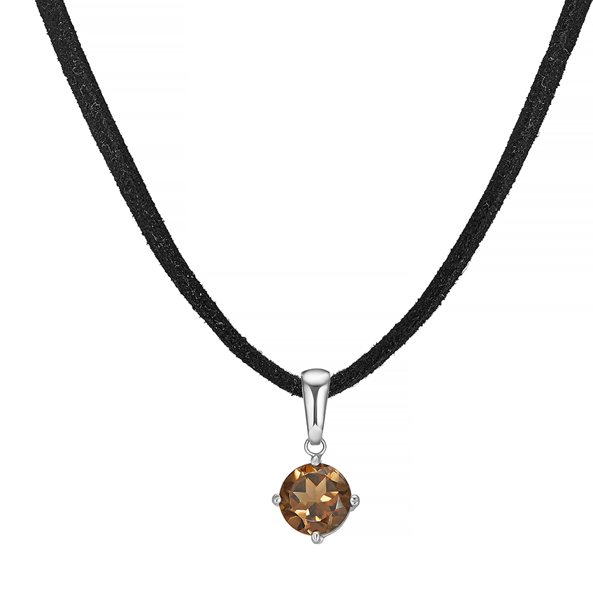 чокер Smoky Topaz Round Cut | Smoky