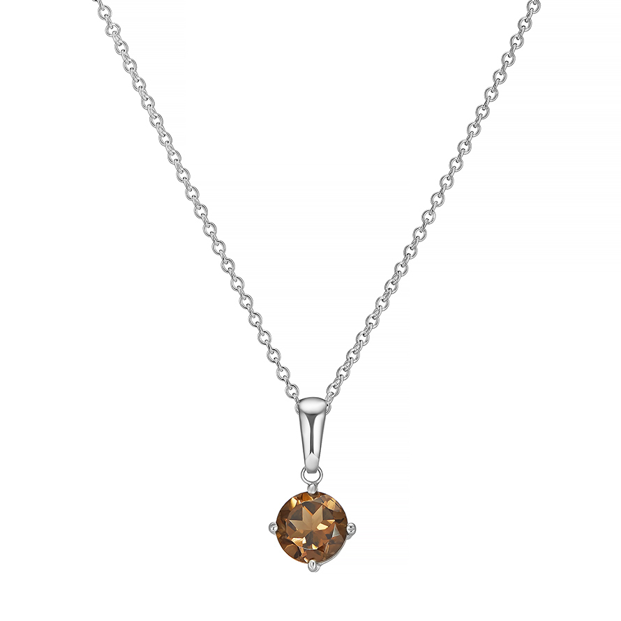 подвеска Smoky Topaz Round Cut | Smoky