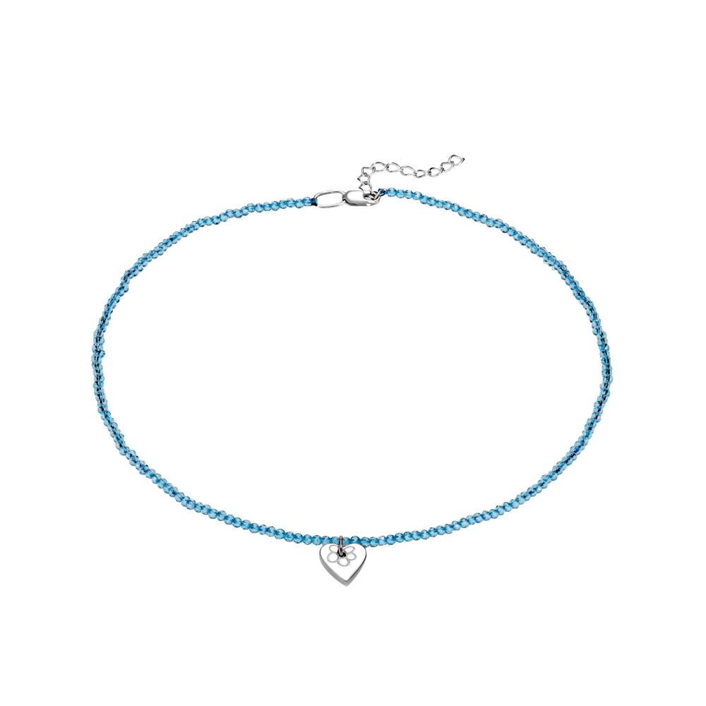 чокер с подвеской-сердцем Forget Me Not голубой