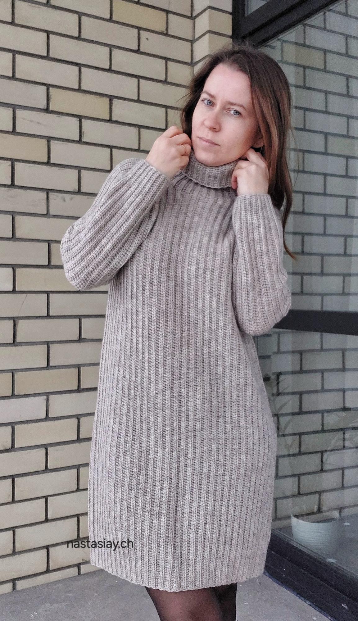 Мастер-класс платье_свитер реглан крючком