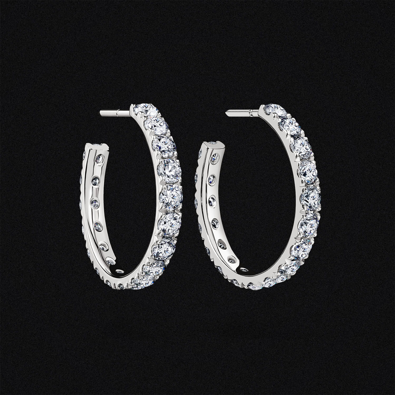 Diamond Hoop Earrings 20 mm