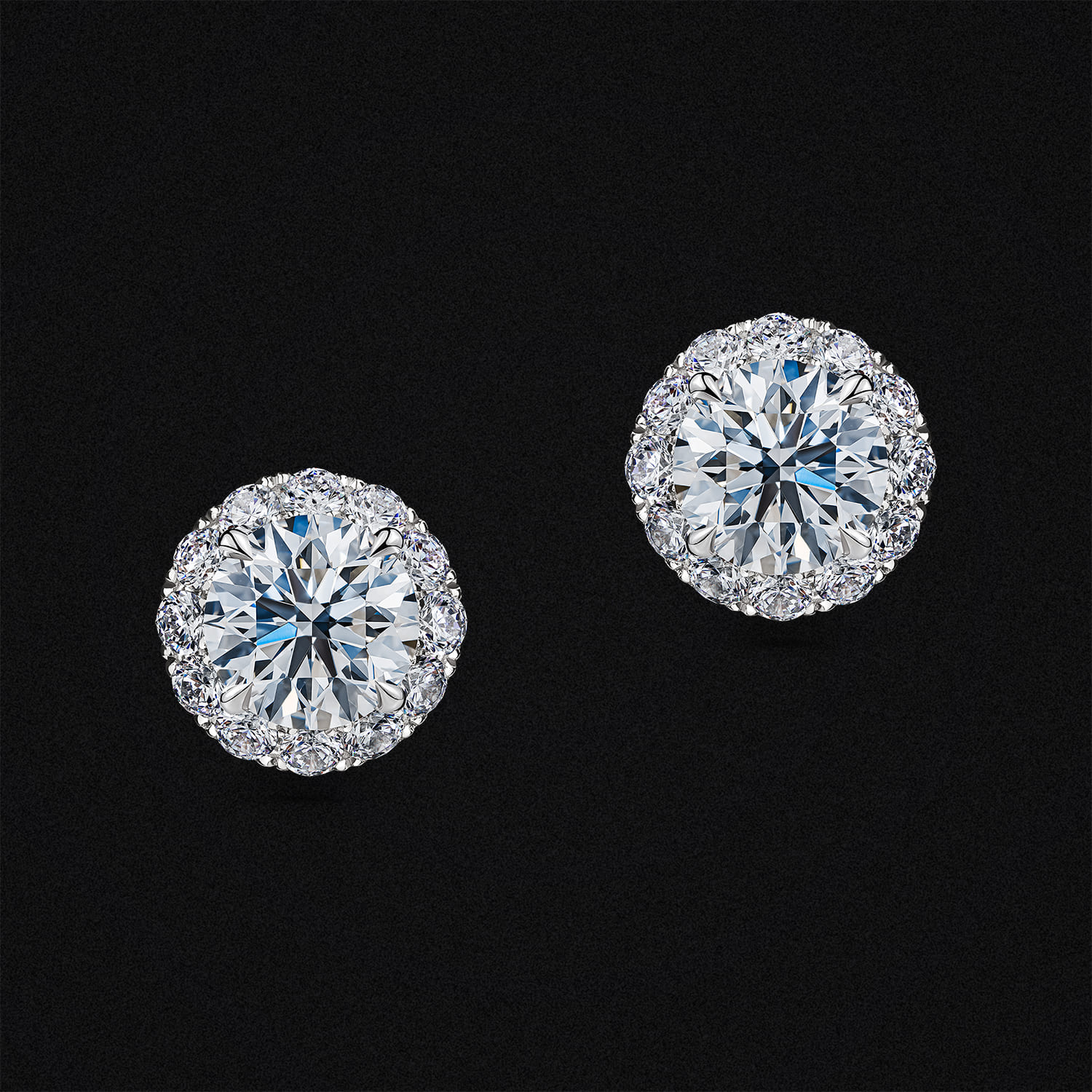 Diamond Stud Earrings Circle