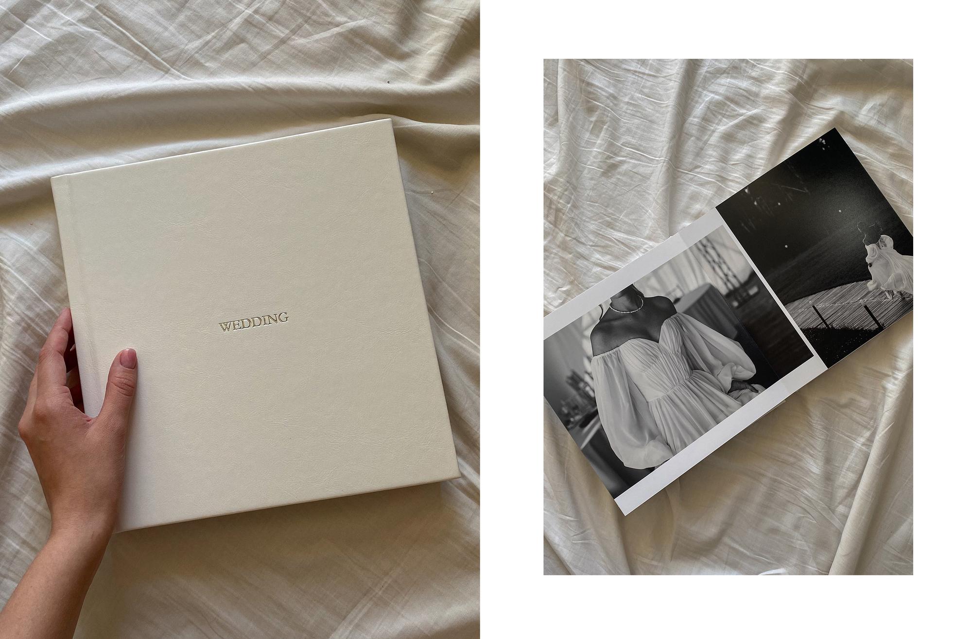 ФОТОКНИГА В БЕЛОЙ ЭКО КОЖЕ НА 27 РАЗВОРОТОВ 25х25 СМ