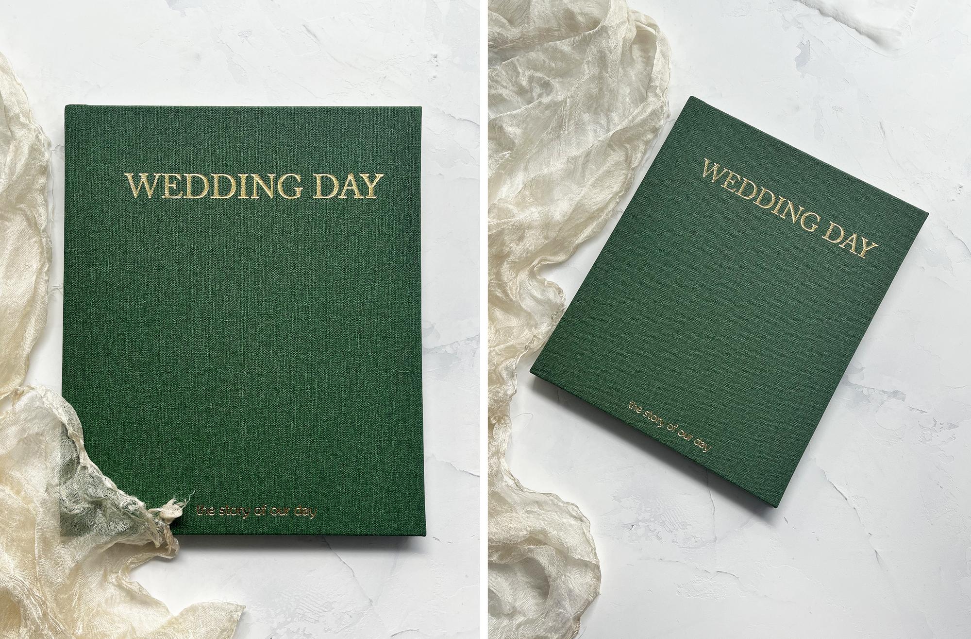 ФОТОКНИГА В ЭКО КОЖЕ ЗЕЛЕНОГО ЦВЕТА 21х25 СМ