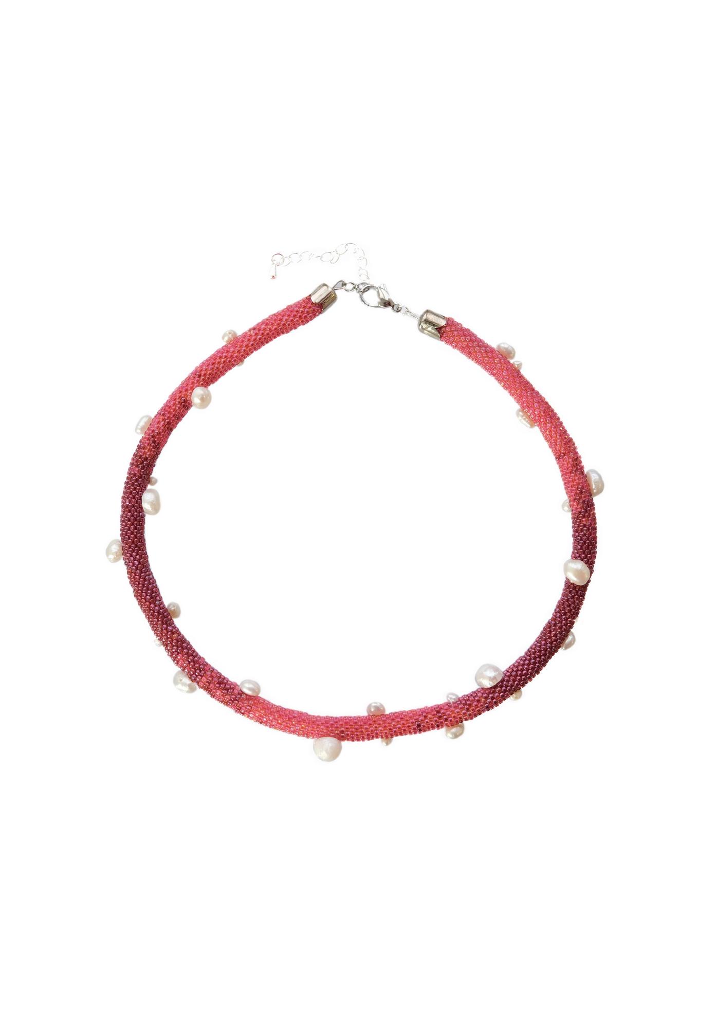 чокер-жгут "Мария Антуанетта" в ярко-розовом цвете