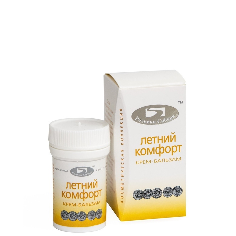 Крем-бальзам "Летний комфорт" для отпугивания и при укусах насекомых, ожогах, Родники Сибири, 20 гр.
