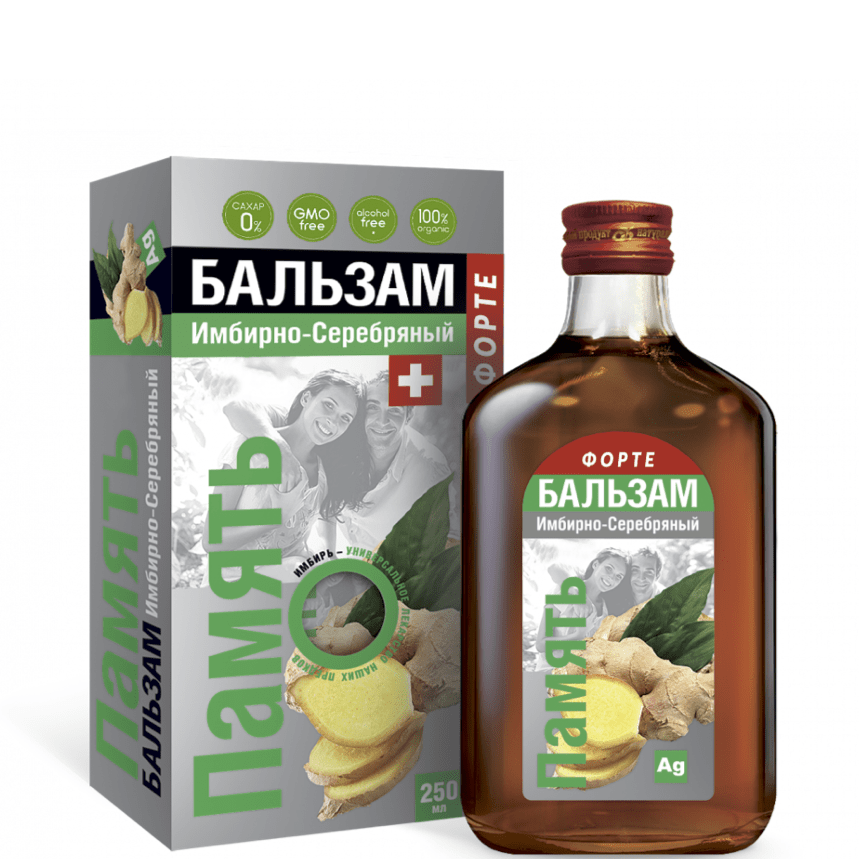 Бальзам "Имбирно-Серебряный" Память форте, Сиб-Крук, 250 мл