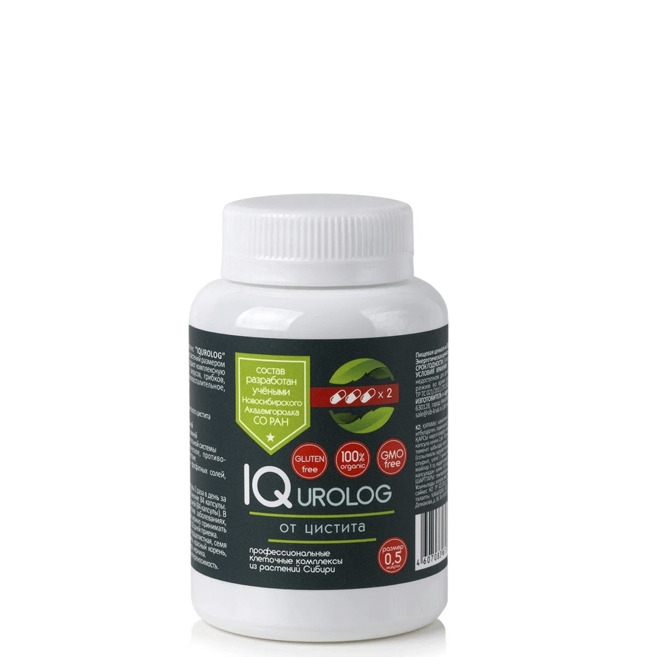 Растительный комплекс для Защиты мочевого пузыря (от цистита) Айкью уролог (IQ urolog), Сиб-Крук, 84 кап.