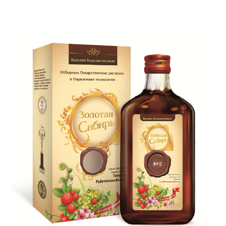 Бальзам Золотая Сибирь Форте Тонизирующий, Сиб-Крук, 250 мл.