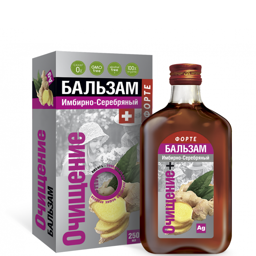 Бальзам "Имбирно - Серебряный" Очищение форте, Сиб-Крук, 250 мл.