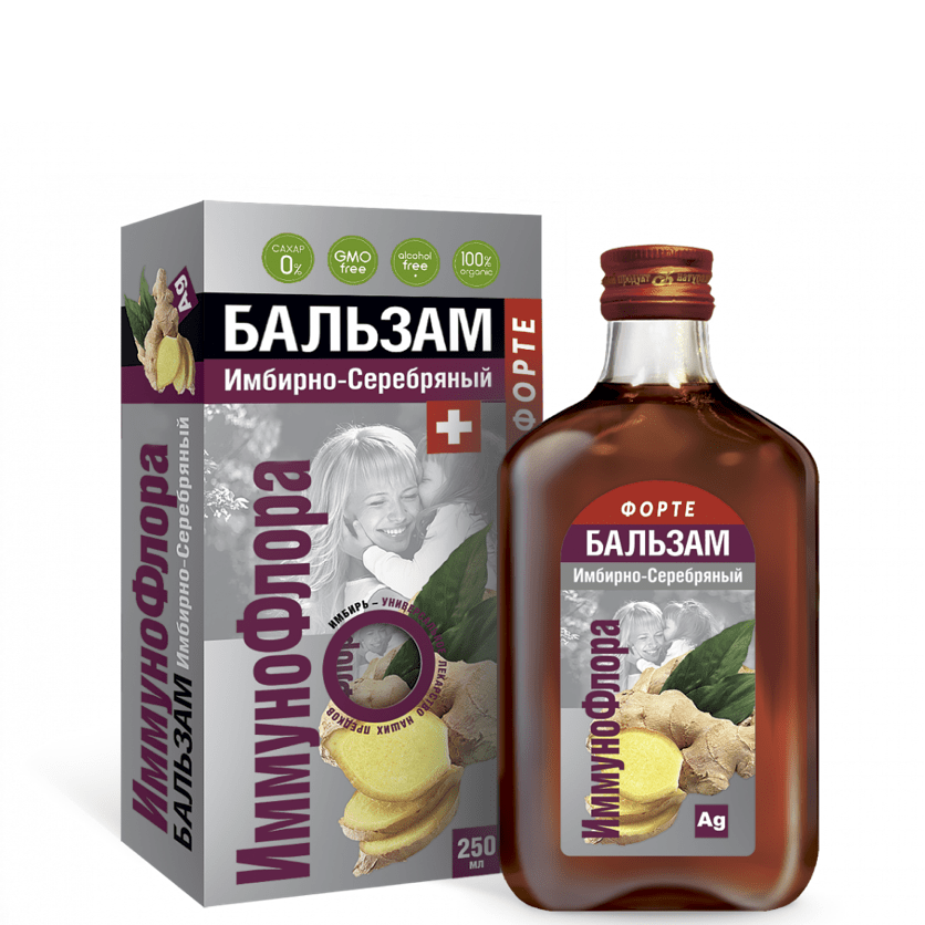 Бальзам "Имбирно - Серебряный" Иммунофлора форте, Сиб-Крук, 250 мл.