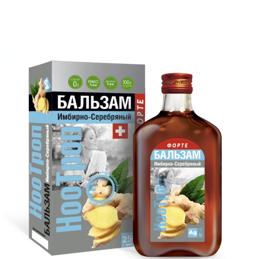 Бальзам "Имбирно-Серебряный" Ноотроп форте, Сиб-Крук, 250 мл.