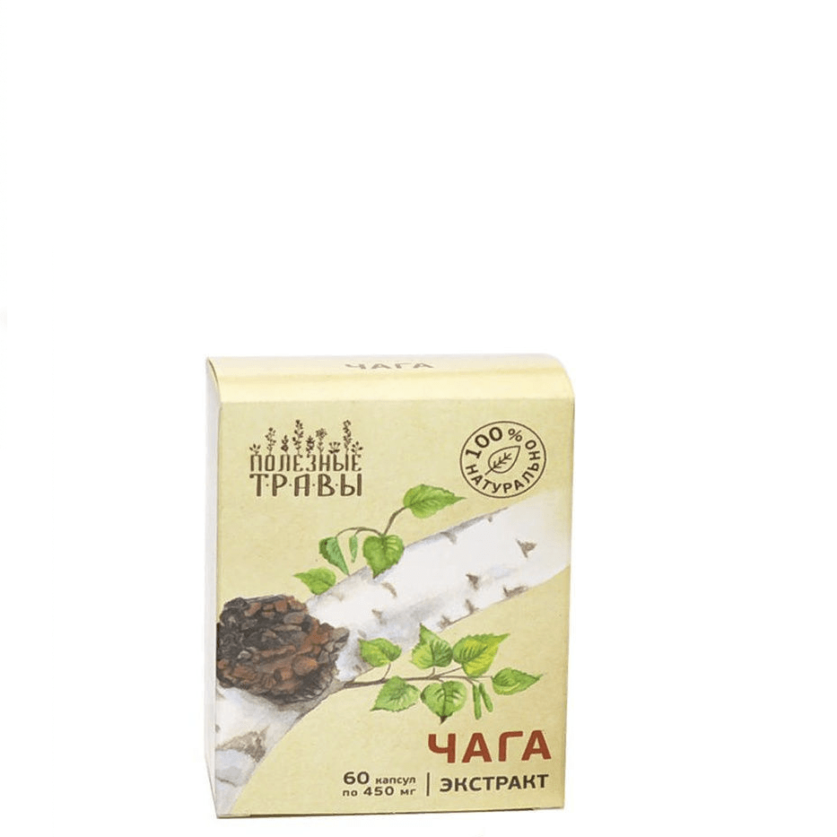 Чага, экстракт в капсулах, Пчела и Человек, 60 кап.