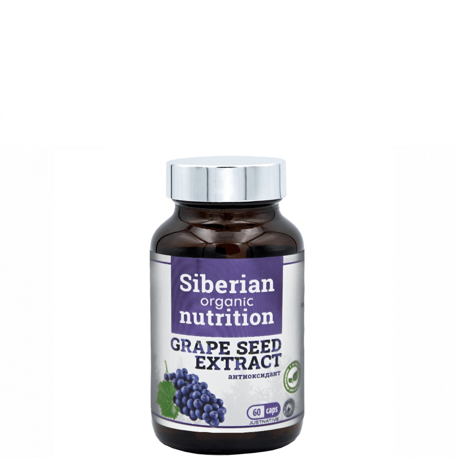 Экстракт виноградной косточки, антиоксидант, Siberian Organic Nutrition, 60 кап.