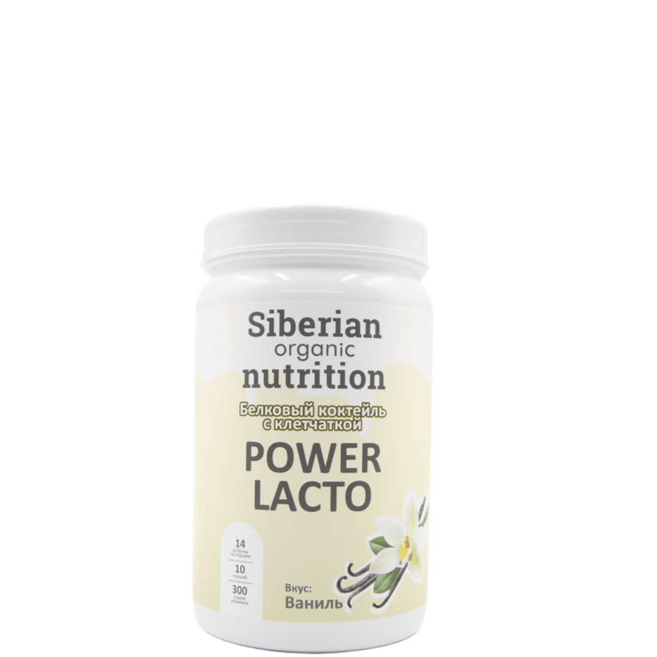 Белковый коктейль с клетчаткой Power Lacto, Siberian Organic Nutrition, 300 гр.