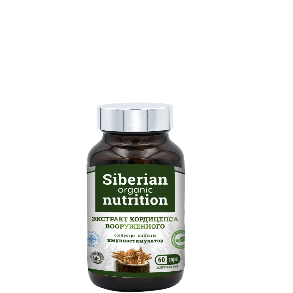 Экстракт Кордицепса вооруженного, Siberian Organic Nutrition, 60 кап.