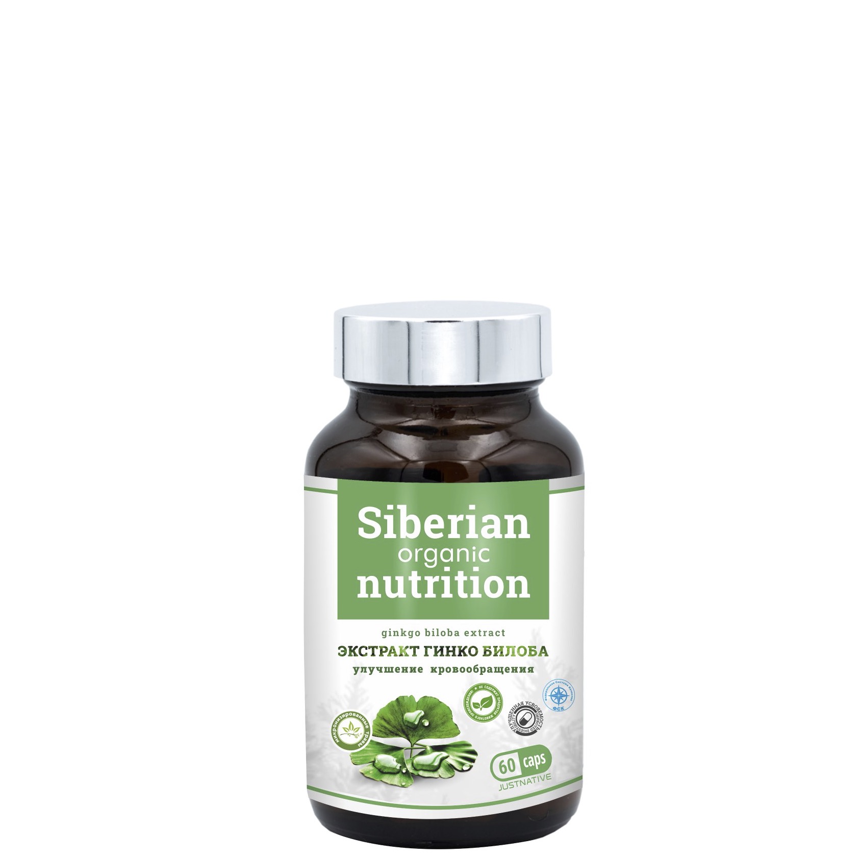 Гинкго билоба, экстракт, Siberian Organic Nutrition, 60 кап.