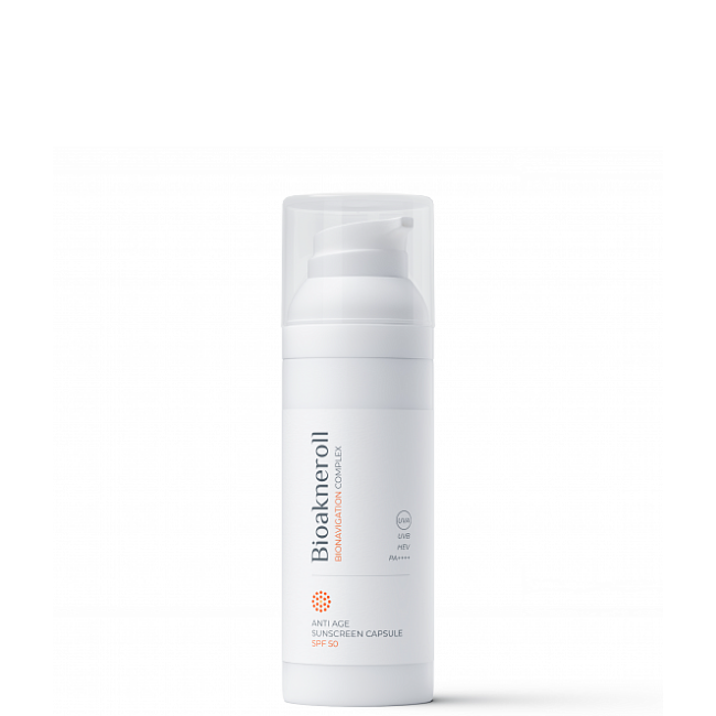 Cолнцезащитный крем для лица с инкапсулированными фильтрами SPF 50 Anti-Age, Bioakneroll, 50 мл