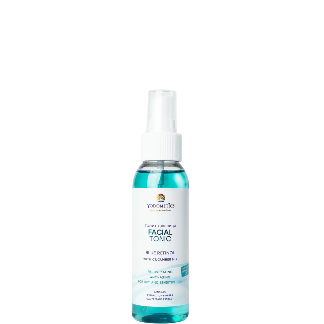 Тоник для лица Blue Retinol омолаживающий для сухой и чувствительной кожи, Yodometics, 100 мл.