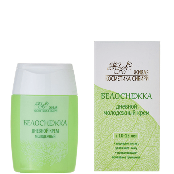 "Белоснежка" молодежный дневной крем 10+, Живая косметика Сибири, 50 г