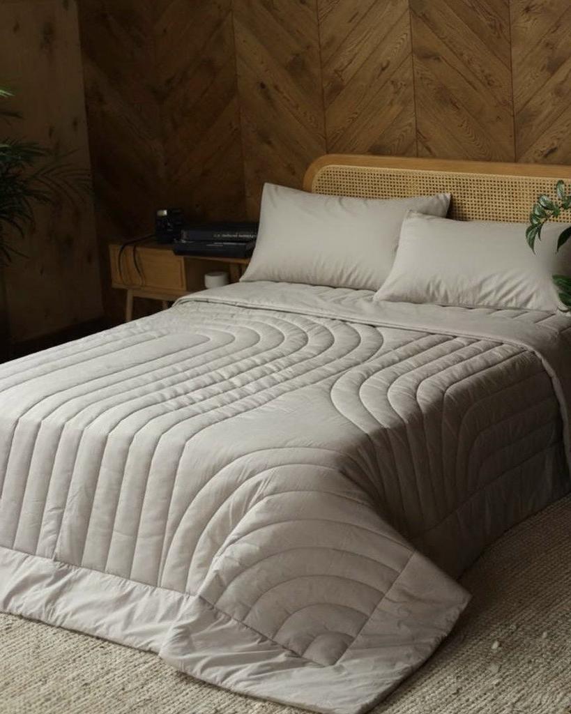 NEO/Нео, покрывало из вареного хлопка, цвет серо-бежевый